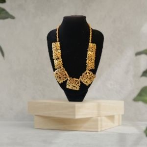 Vintage Unique Geometric GoldToned Bib Necklace.